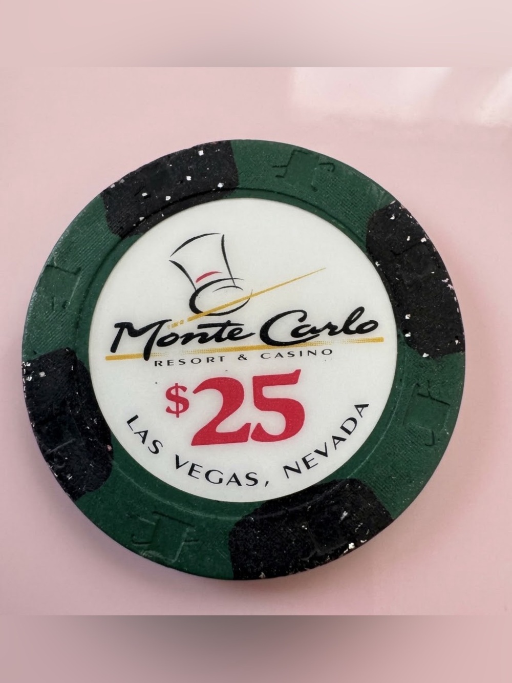 Vintage Monte Carlo Resort & Casino Las Vegas $25 Obsolete Casino Chip 1996